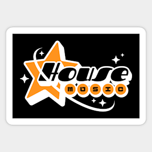 HOUSE MUSIC  - Y2K Star Galaxy (White/Orange) Magnet